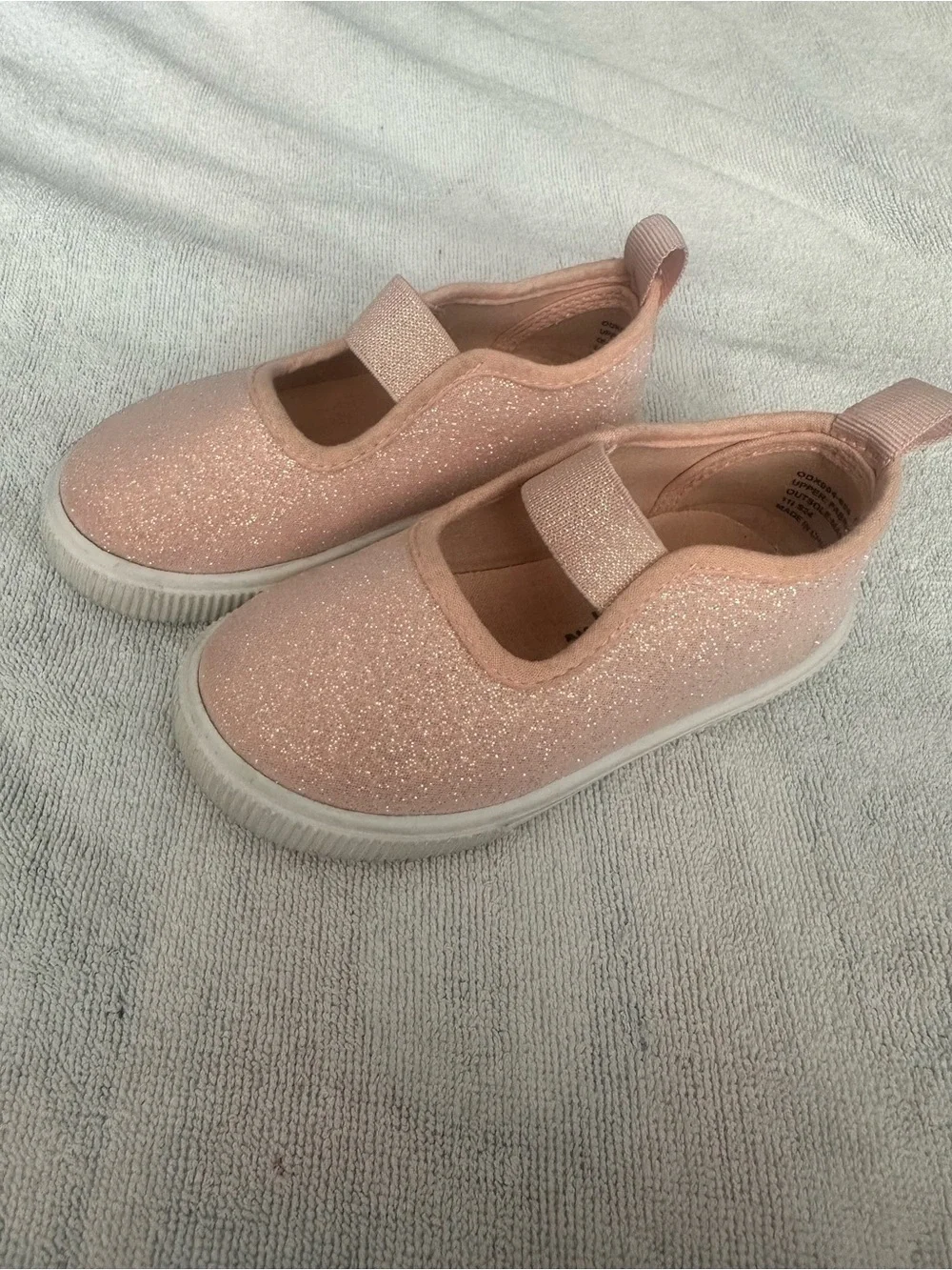 Girls' Glitter Mary Jane Slip-On Shoes in Light Pink